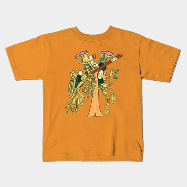 The ramen tree Kids T-Shirt by Mimie20